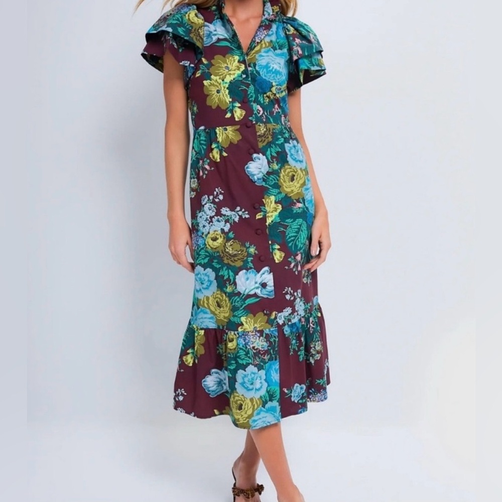 NWT: Tuckernuck Oxblood Verdant Floral Alice
Dress. Size XS